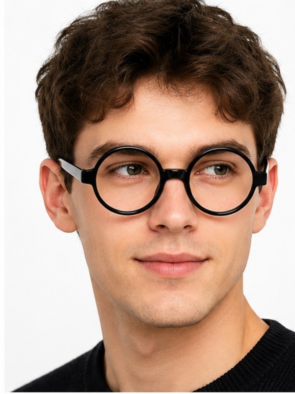 Round Black Costume Glasses Wizard Retro Style Frames